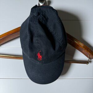 Polo by Ralph Lauren Black Hat with Red Logo